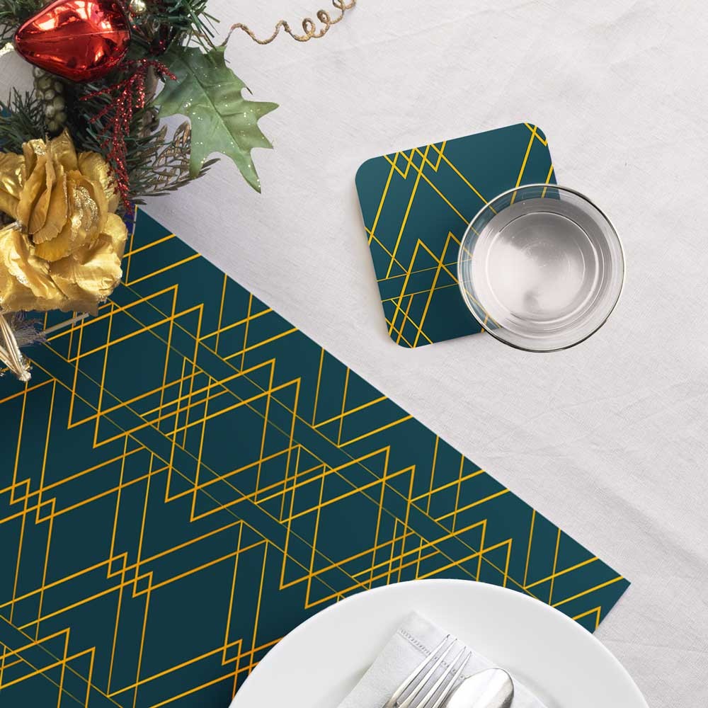 Ensemble sets de table et sous-verres Evan
