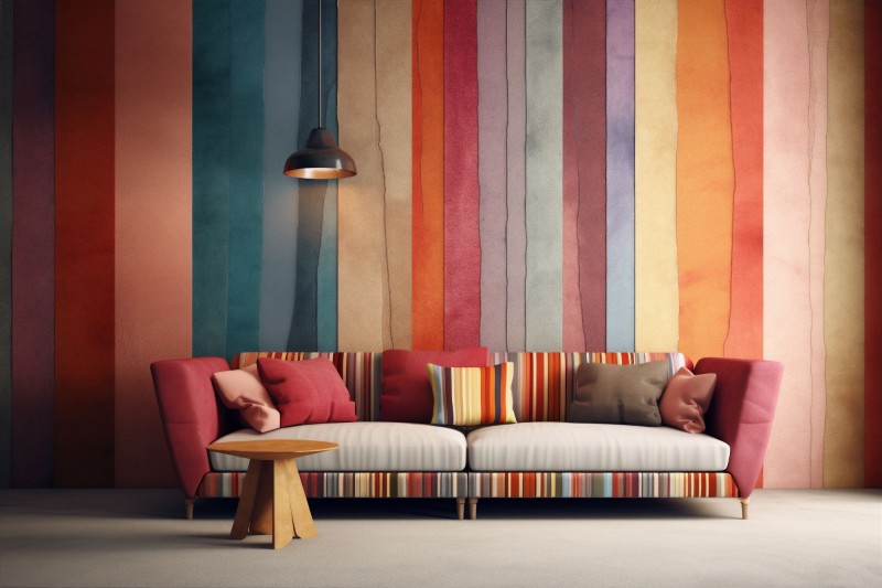 Intérieur avec rayures