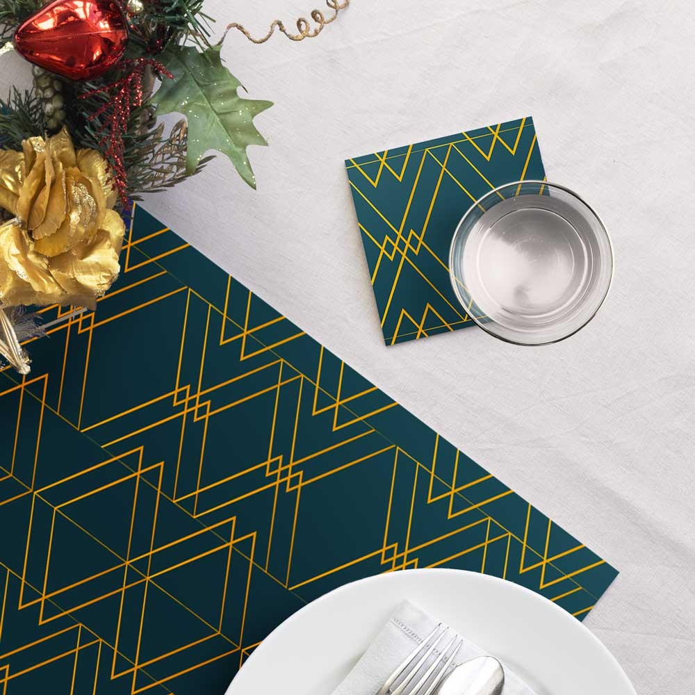 Ensemble sets de table et sous-verres Maxence