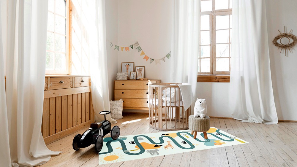 Tapis en vinyle pour enfant - Motif Marceau - mazette ! 