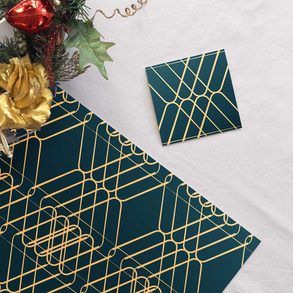 Ensemble sets de table et sous-verres Elina