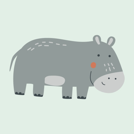 Sous verre Marceau - Hippopotame